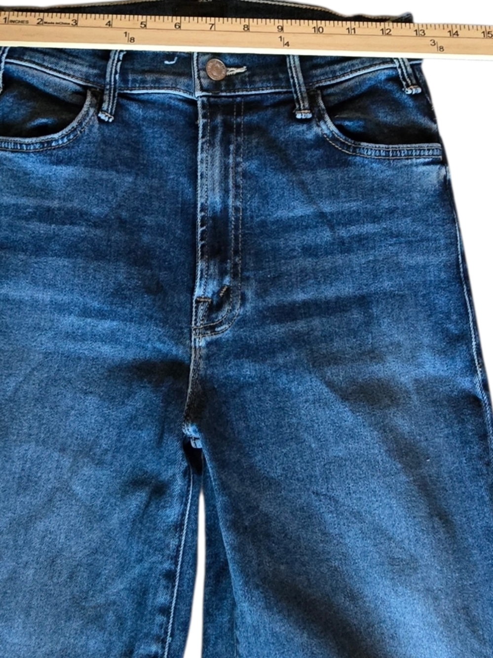 MOTHER Hustler Roller Heel Flare Jeans 27 High Rise Dark Wash Long Inseam - Picture 6 of 8